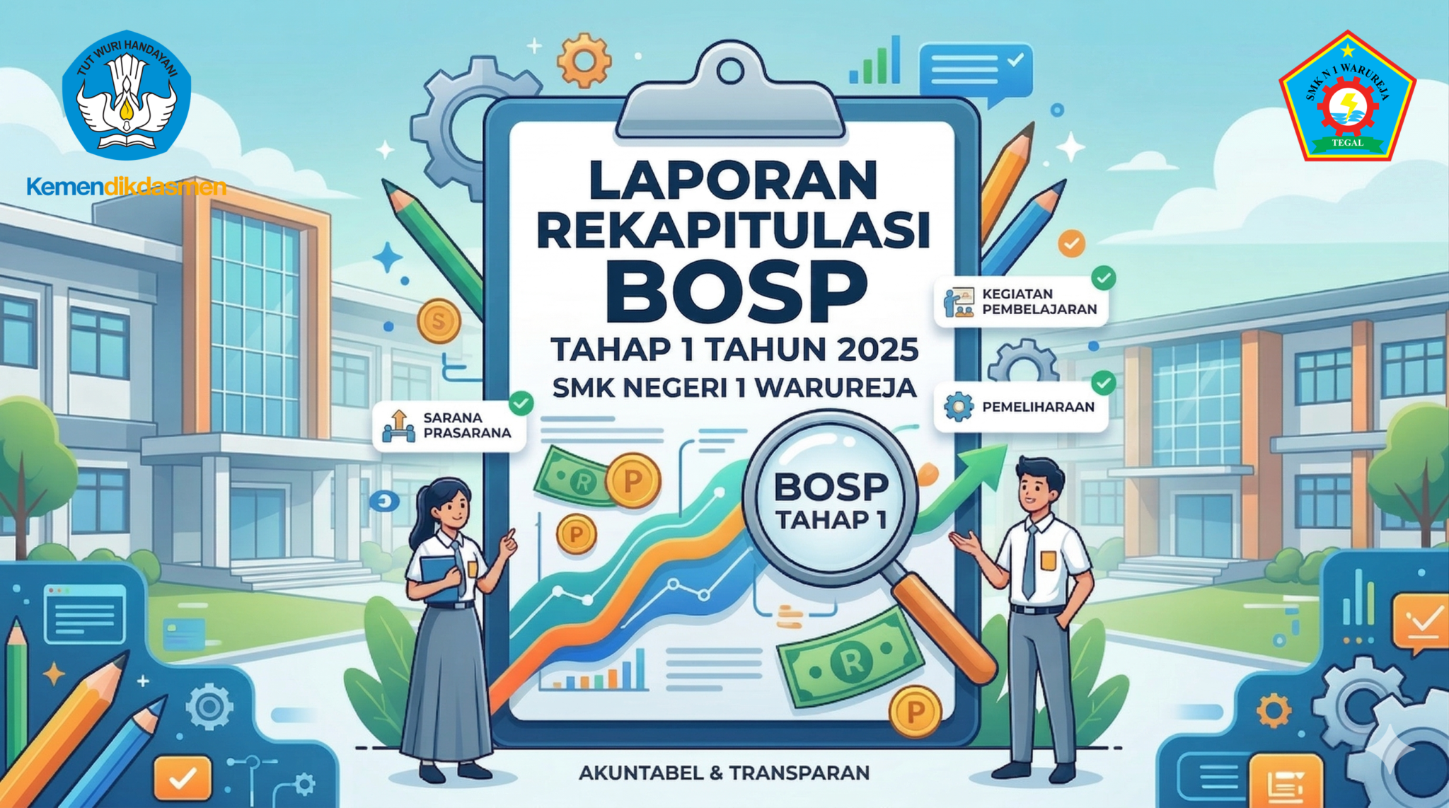 Laporan Rekapitulasi BOSP Tahap 1 Tahun 2025 – SMK Negeri 1 Warureja